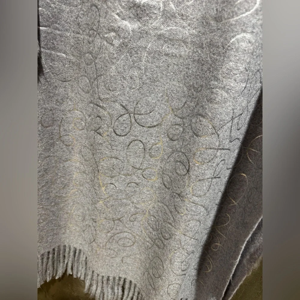 BSB oversized wool blend grey wrap scarf NWOT